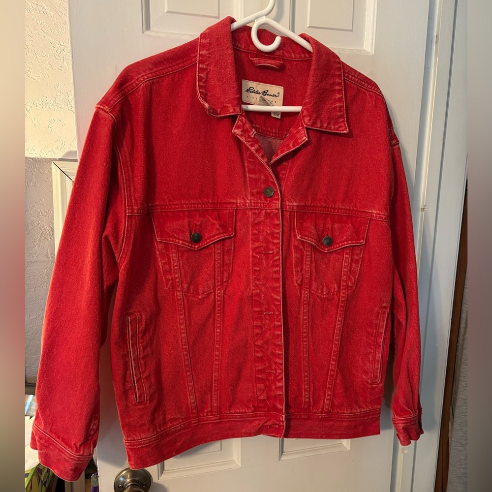 Eddie Bauer Red Denim Jacket